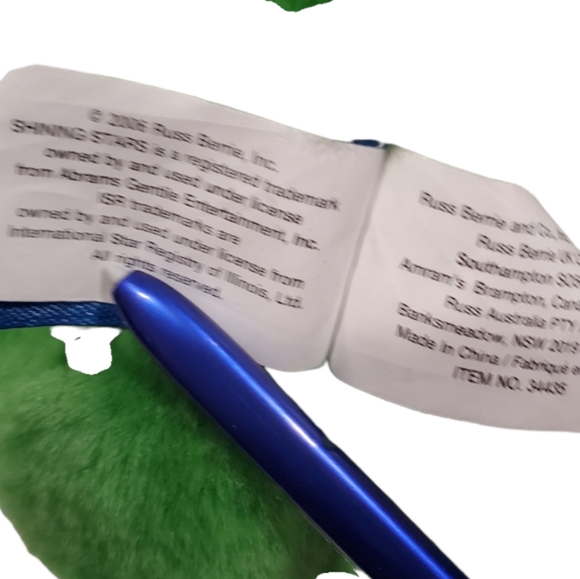 Shining Stars 2006 Collectible Plush Stuffed Animal Frog Russ Bernie Inc. - Picture 10 of 13